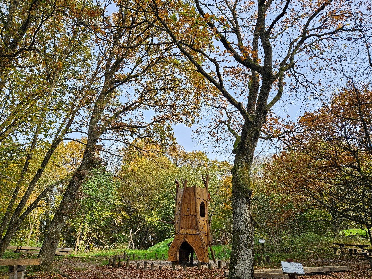 Stort legetårn i skov