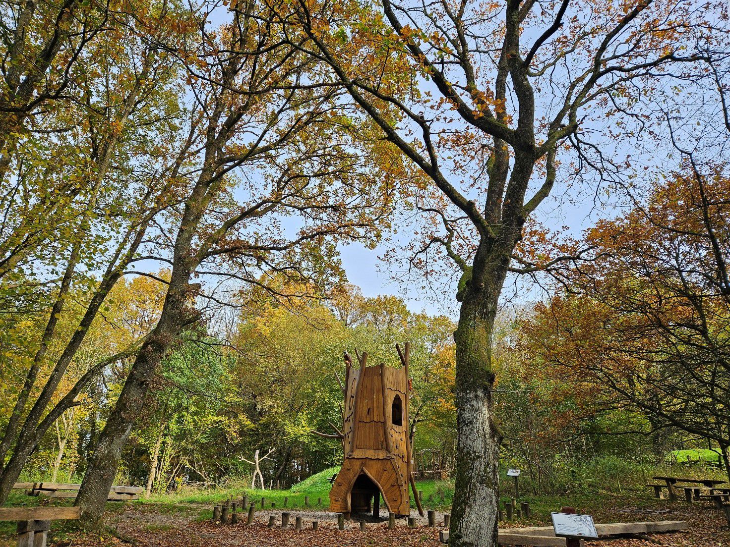 Stort legetårn i skov